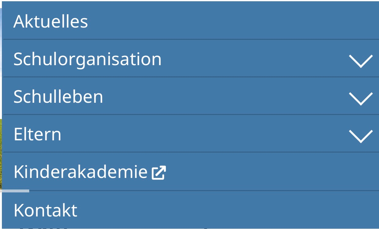 Hauptmenü auf dem Handy
