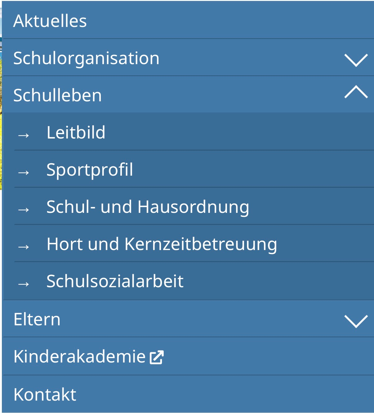 Untermenü auf dem Handy